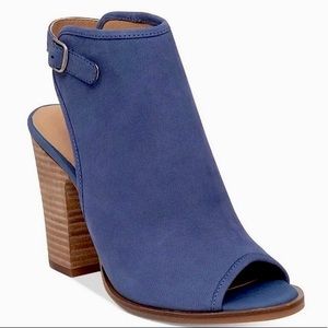 NWOT Lucky Brand Blue Lisza Peep Toe Booties